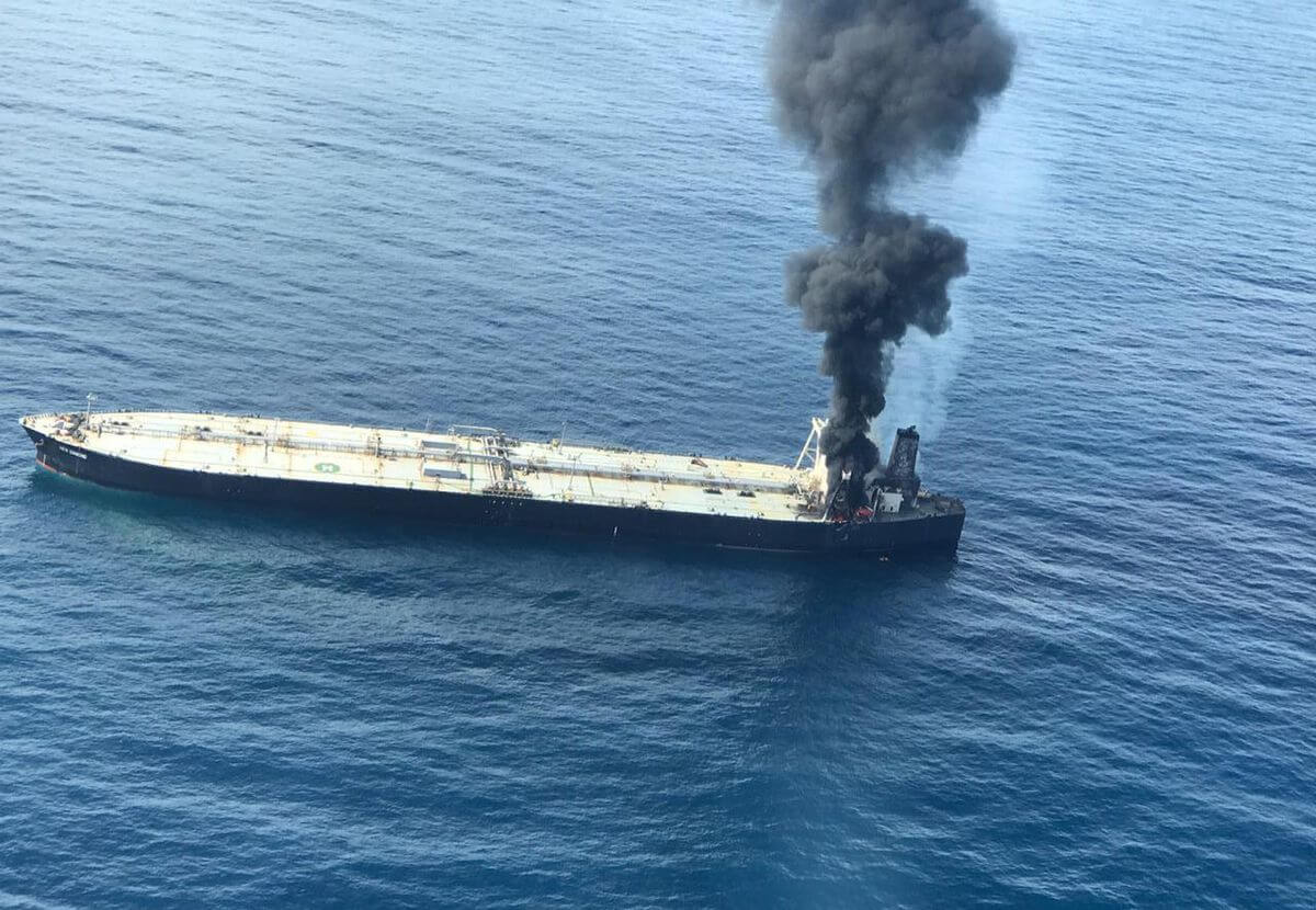 Vessel Carrying 2 Million Barrels of Oil Catches Fire Near Sri Lanka