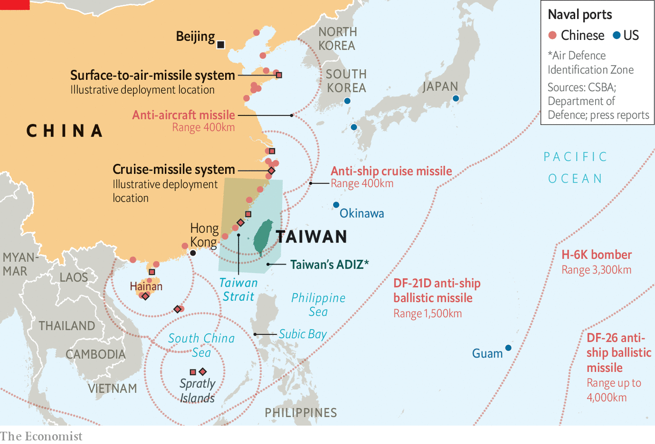 China's deployment of extensive missile systems along the coast of Taiwan puts the TSMC's facilities in the direct line of fire, perhaps disincentivising a Chinese invasion.