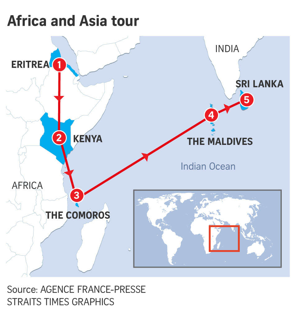 Wang Yi’s scheduled stops on his Horn of Africa tour