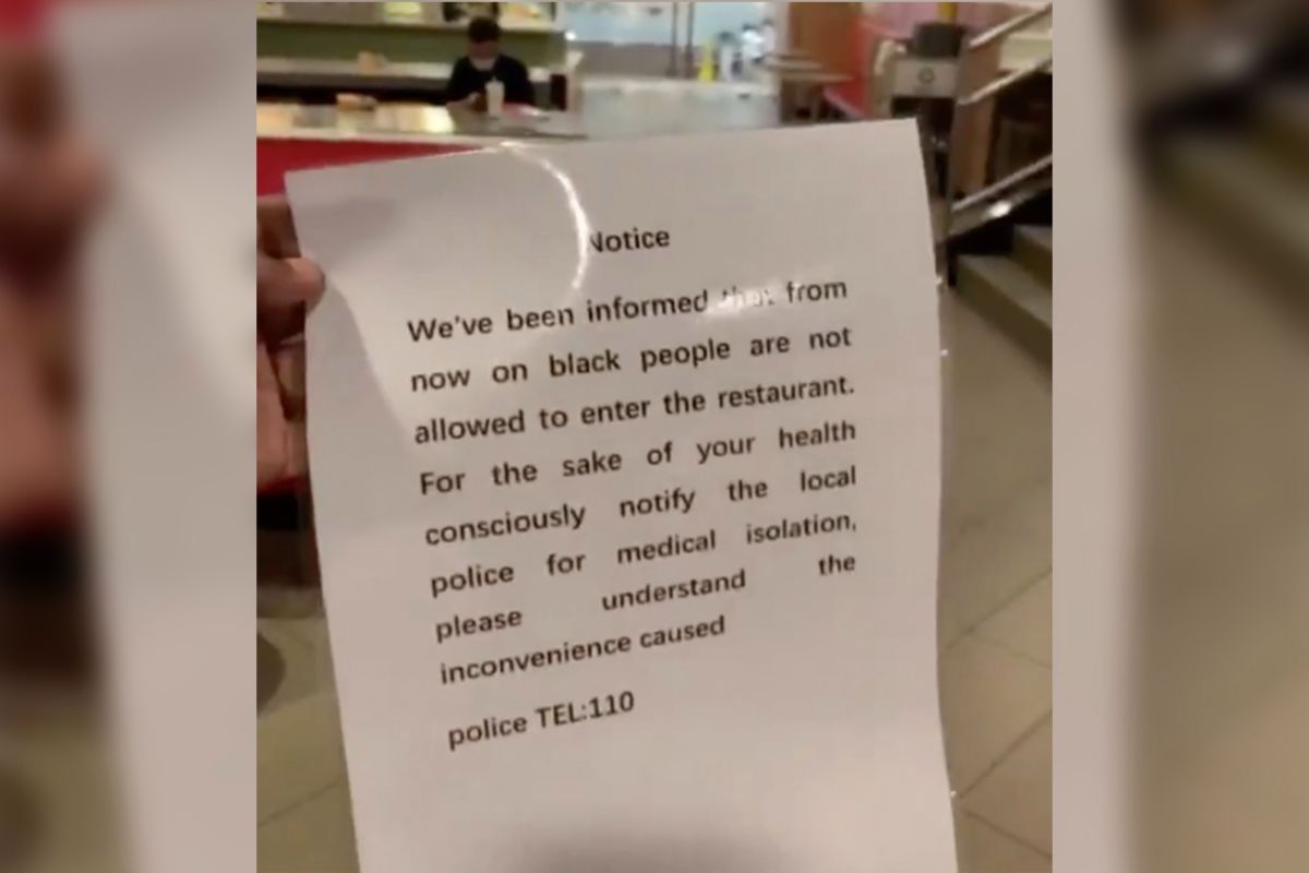 This sign was posted on the front door of a McDonald’s in Guangzhou